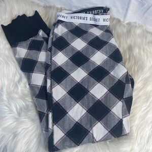 Victorias Secret Navy/White‎ Diamond Plaid Jogger Style Sleep Pants Sz M